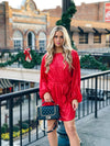Holiday Cheer Sequin Dress RED