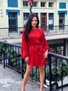 Holiday Cheer Sequin Dress RED