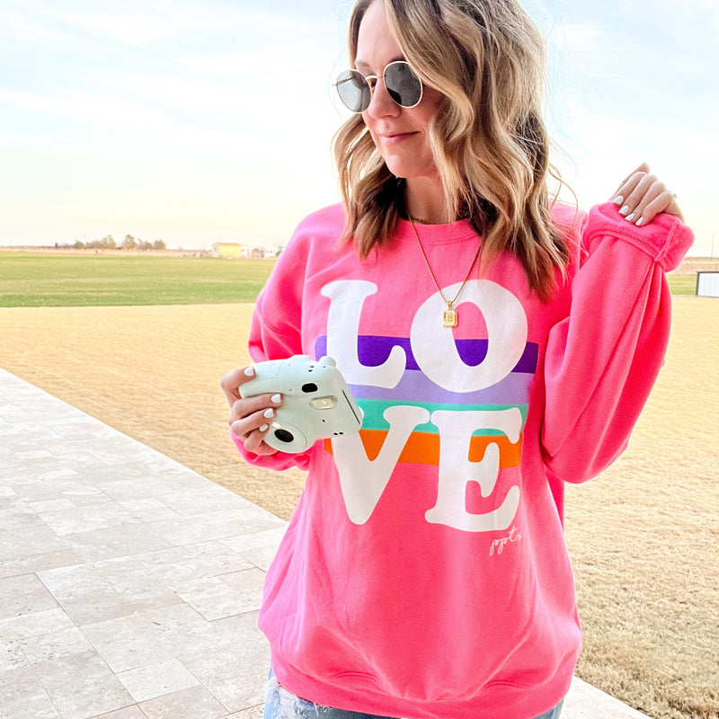 VDay Love Neon Sweatshirt