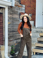 Olive Cord Overalls