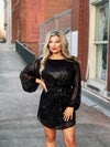 Holiday Cheer Sequin Dress BLK