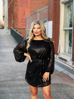 Holiday Cheer Sequin Dress BLK